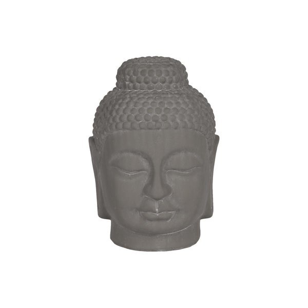 Urban Trends Collection Ceramic Head with Rounded Ushnisha Washed Concrete  Gray 28344